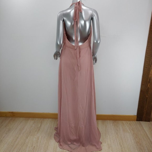 Hey Birdy Moni Convertible Back Bridesmaid Formal Maxi Dress Size L Rose Quarts - Picture 5 of 10